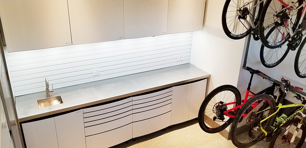 garage-chrome-sink-cabinet-bicycles